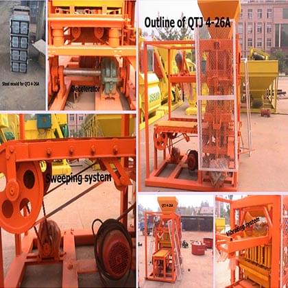 QTJ4-26 A Semi Automatic Concrete Block Making Machine